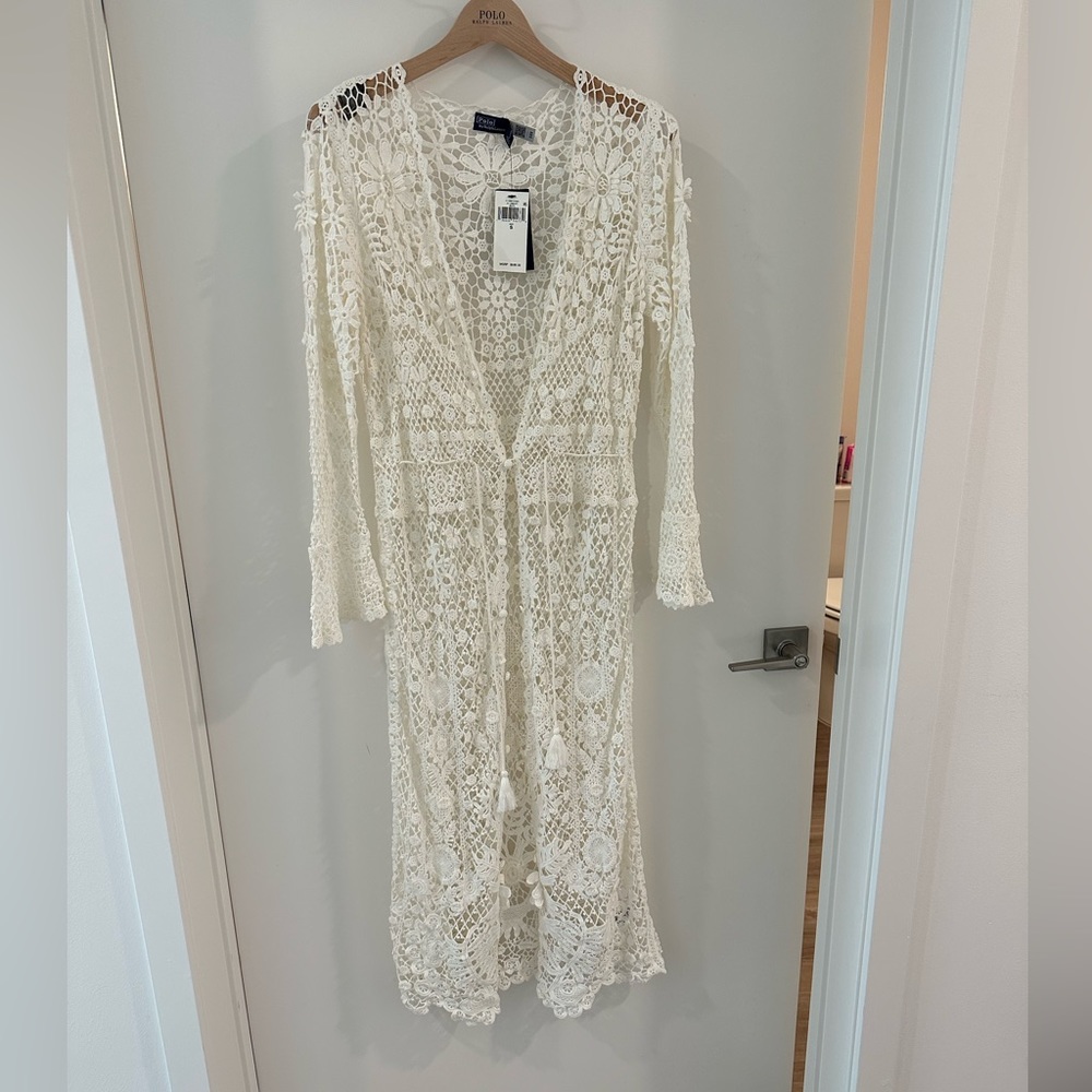 Ralph Lauren Crocheted Floral Sweater